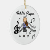 Stick Figuur Meisje Fiddle Player Tshirts en gesch Keramisch Ornament (Rechts)