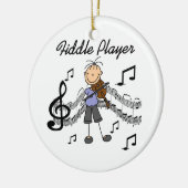Stick Figuur Meisje Fiddle Player Tshirts en gesch Keramisch Ornament (Links)