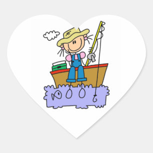 Stick figuur meisje Gevist Hart Sticker