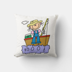 Stick figuur meisje Gevist Kussen
