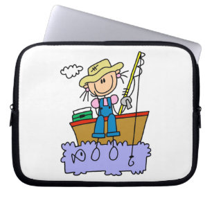 Stick figuur meisje Gevist Laptop Sleeve