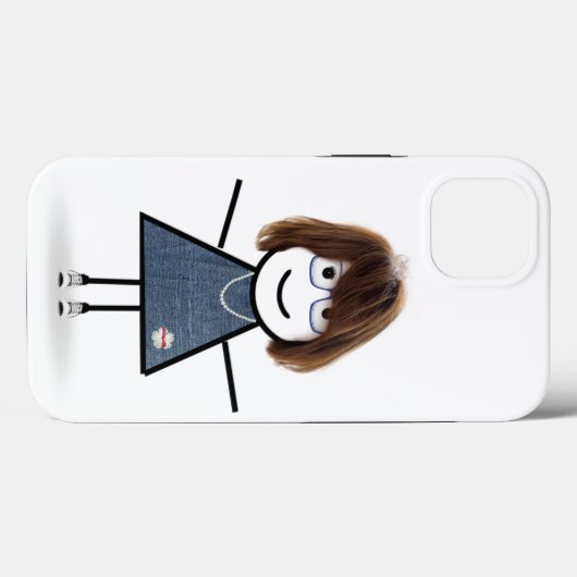 Stick figuur meisje in een bril Case-Mate iPhone case (Achterkant (horizontaal))