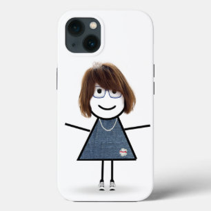 Stick figuur meisje in een bril Case-Mate iPhone case