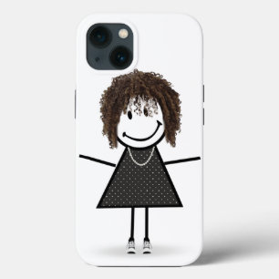 Stick figuur meisje in Sneakers met haar Case-Mate iPhone Case