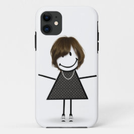 Stick figuur meisje in Sneakers met haar Case-Mate iPhone Case