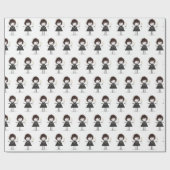 Stick Figuur meisje in Sneakers op wit Cadeaupapier (Vlak)