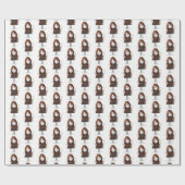 Stick Figuur meisje in Sneakers op wit Cadeaupapier (Vlak)