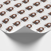 Stick Figuur meisje in Sneakers op wit Cadeaupapier (Hoek)