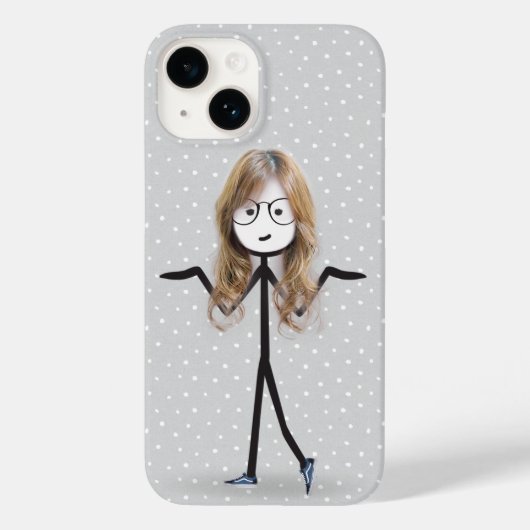 Stick figuur meisje met blond haar Case-Mate iPhone case (Achterkant)