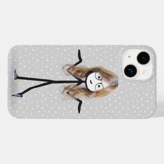 Stick figuur meisje met blond haar Case-Mate iPhone case (Achterkant (horizontaal))