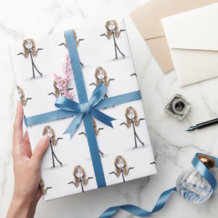 Stick figuur meisje met bril Sneakers Cadeaupapier