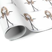 Stick figuur meisje met bril Sneakers Cadeaupapier (Rol Hoek)