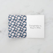 Stick Figuur meisje met Daisies Kaart (Binnen)