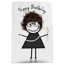 Stick Figuur meisje met Daisies