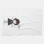 Stick Figuur meisje met Daisies Theedoek (Horizontaal)