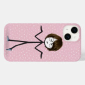 Stick figuur meisje met donker haar Case-Mate iPhone case (Achterkant (horizontaal))