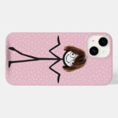Stick figuur meisje met haar en bril Case-Mate iPhone case (Achterkant (horizontaal))