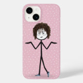 Stick figuur meisje met polka stippen Case-Mate iPhone case (Achterkant)