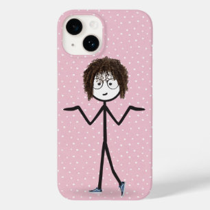 Stick figuur meisje met polka stippen Case-Mate iPhone 14 hoesje