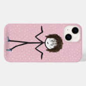 Stick figuur meisje met polka stippen Case-Mate iPhone case (Achterkant (horizontaal))