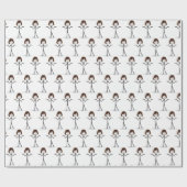 Stick figuur meisje met Sneakers Cadeaupapier (Vlak)