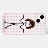 Stick figuur meisje met Sneakers op gingham Case-Mate iPhone Case (Achterkant (horizontaal))