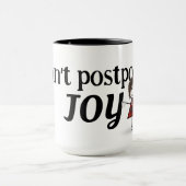 Stick figuur meisje met vreugde citaat mok (Midden)