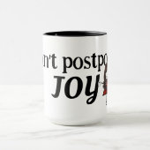 Stick figuur meisje met vreugde citaat mok (Midden)