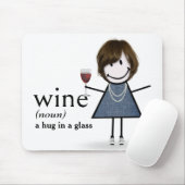 Stick figuur meisje met wijn muismat (Met muis)