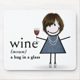 Stick figuur meisje met wijn muismat