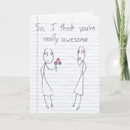 Stick figuur meisje naar meisje Valentijn Feestdagen Kaart