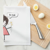 Stick Figuur meisje op wit Theedoek (Quarter Fold)