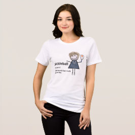 Stick figuur meisje pickleball en peddel Tri-Blend shirt