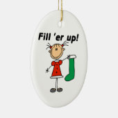 Stick Figuur meisje vult Ornament omhoog (Rechts)