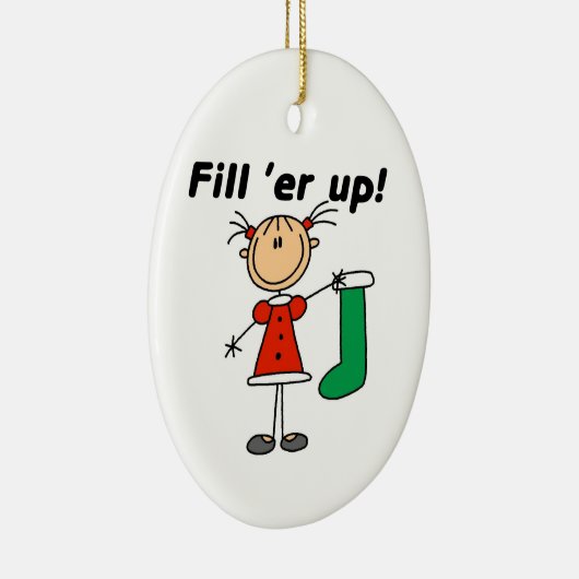 Stick Figuur meisje vult Ornament omhoog (Rechts)