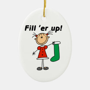 Stick Figuur meisje vult Ornament omhoog