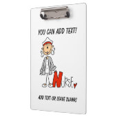 Stick Figuur N is voor Nurse Clipboard Klembord (Links)