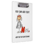 Stick Figuur N is voor Nurse Clipboard Klembord (Rechts)