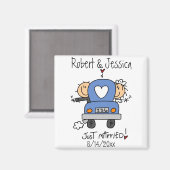 Stick figuur net getrouwd magneet (Voorkant / Achterkant)