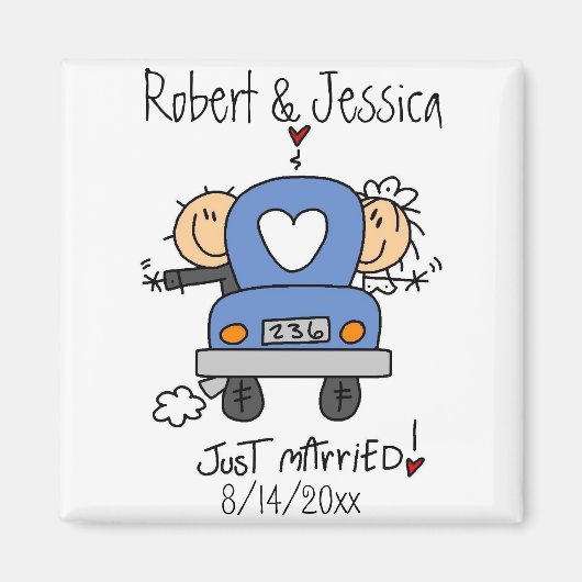 Stick figuur net getrouwd magneet (Voorkant)