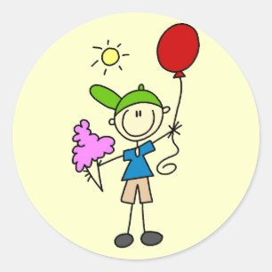 Stick figuur op de beurs Tshirts en geschenken Ronde Sticker