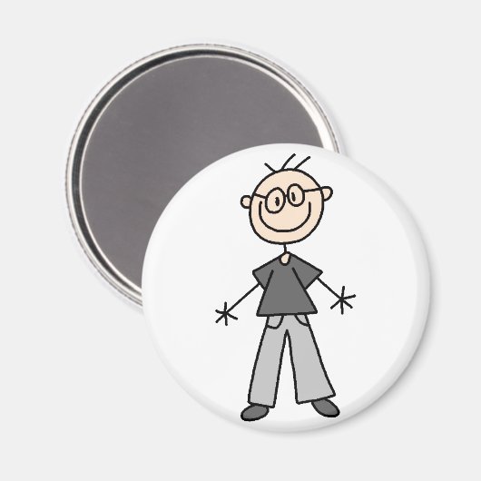 Stick figuur opa magneet (Voorkant / Achterkant)