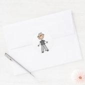 Stick figuur opa Sticker (Envelop)
