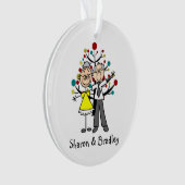 Stick figuur oudere paar acryl Ornament (voorkant)