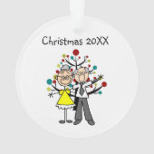 Stick figuur oudere paar acryl Ornament (achterkant)