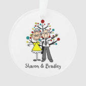 Stick figuur oudere paar acryl Ornament (voorkant)