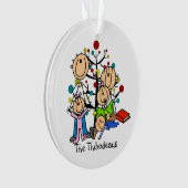 Stick figuur ouders, Kinder acryl Ornament (voorkant)