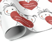 Stick figuur paar 50e Jubileum Cadeaupapier (Rol Hoek)