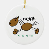 Stick Figuur Paard T-shirts en geschenken Keramisch Ornament (Voorkant)