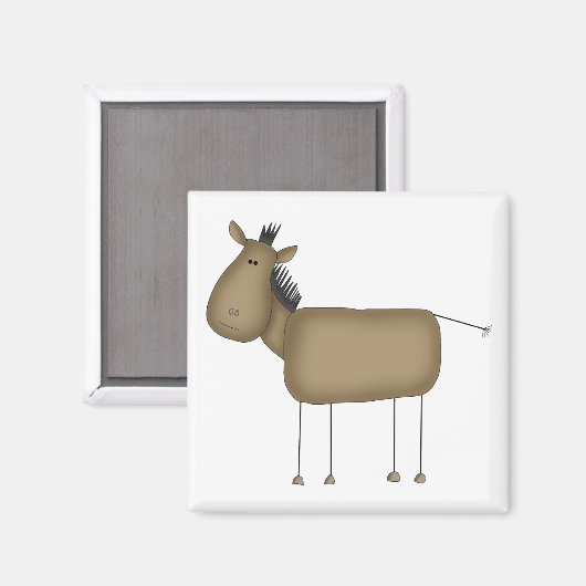 Stick Figuur Paard Tshirts en geschenken Magneet (Voorkant / Achterkant)